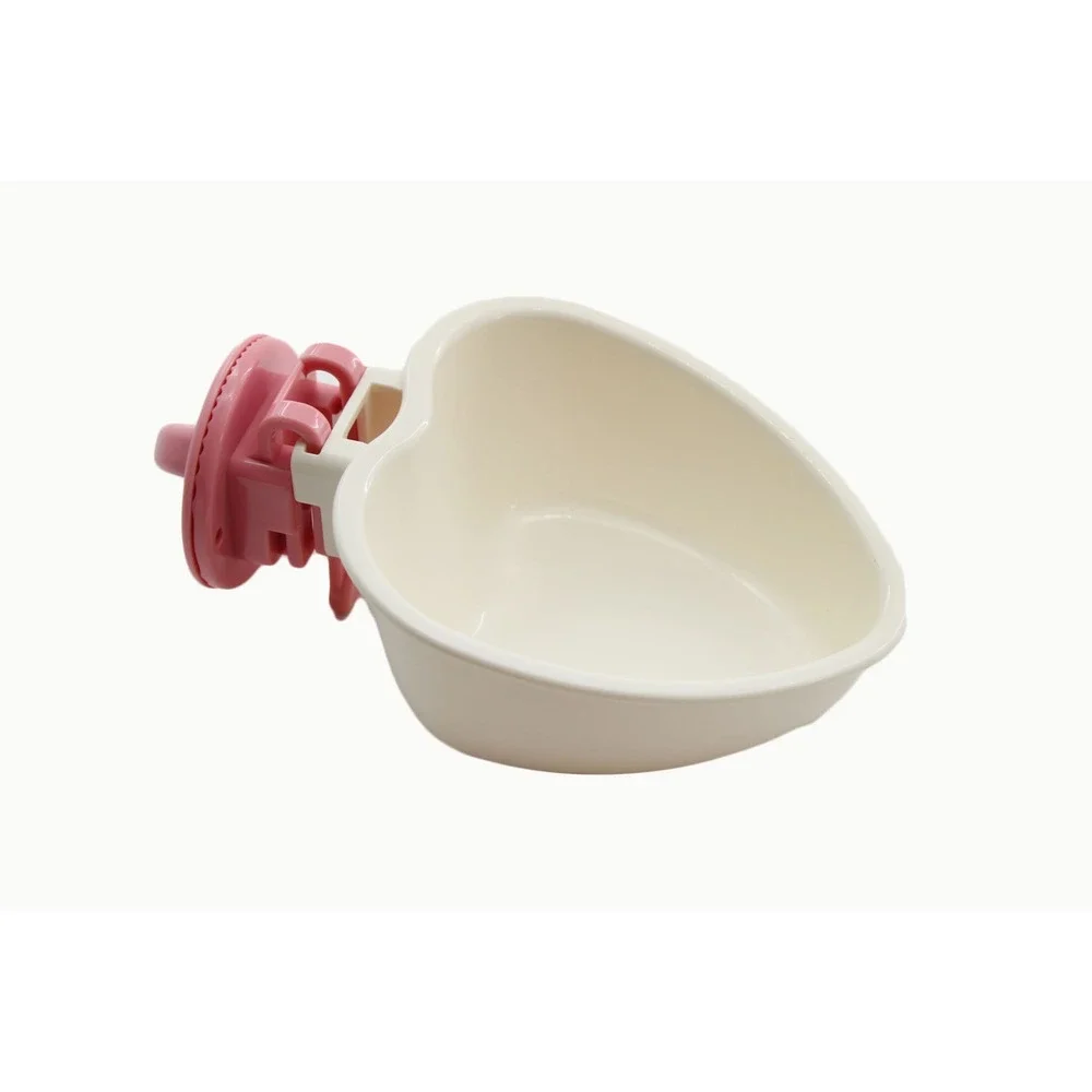 Choco Nose Mini Heart C607 Pet Feeder Bowl Pink Cream 8oz Cage Mount